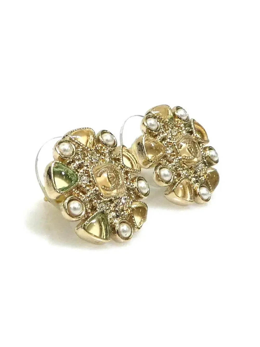 Auth Chanel Cc Logo Pierce Earrings #302781C42B